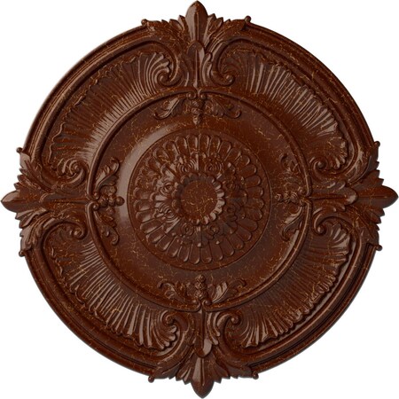 Ekena Millwork Attica Acanthus Leaf Medallion (Canopies up to 4 5/8"), 53 1/2"OD x 3 1/2"P, Burnished Mahogany CM53ATBMC